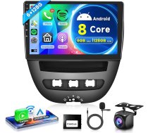 6G + 128G 8 kodolu bezvadu Carplay Android auto radio 2 DIN Toyota Aygo Peugeot 107 Citroën C1 2004-2014 10,1 collu auto radio ar Android auto navigāciju GPS WiFi Mirror Link Bluetooth FM/RDS