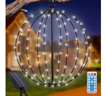 JIMACRO Saules pasaku gaismas ārā, 30 cm liels dārza karājas metāla karājas saules gaismas 120 LED saules pasaku gaismas ārā ūdensizturīgs saules laternas Ziemassvētku dekorēšana pasaku gaismas
