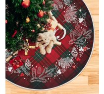 ALAZA Ziemassvētku eglītes svārki Monogrammas vainags Tartan Plaid Small Willow Christmas Tree Skirt Ziemassvētku eglītes svārki Ziemassvētku eglītes paklājs Jaungada rotājumi Holiday Home Decor