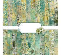 24 loksnes Scrapbooking Card Pad 12 collu divpusējs rakstains papīrs 12 dizainparaugi Dekoratīvais papīrs DIY fotoalbumu un dāvanu dekorēšanai (zaļš, 12 collu)
