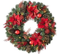 WeRChristmas 50 LED gaismas vainags ar taimera funkciju, daudzkrāsains, 75 cm