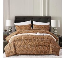 Segas pārklājs 135 x 200 cm Ganjahresdecke 4 gadalaiku komplekts Leopard Print 2 sega Brown Yellow Gold Sleeping Blanket Soft Cuddly Summer Blanket Quilted Season Duvet Duvet Winter