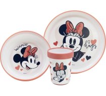 Stor Minnie Mouse 3 gab. divkrāsains bērnu trauku komplekts, BPA nesatur BPA, neslīdošs, bērniem, mazuļiem, bērniem