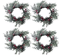 PRETYZOOM 4 mazu Ziemassvētku vainagu sveču gredzenu komplekts Sveču vainags Ziemassvētku durvju vainagu sveces Vainagu gredzeni Dekoratīvs vainags Adventes vainags Pillar Candle Holder for Pillar Candles Taper Candles