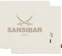 Sansibar Spilvenu pārvalks Komplekts no 2 45 x 45 cm Spilvena pārvalks Dekoratīvs spilvens Dīvāna spilvens 100% kokvilna White/Taupe