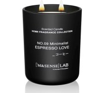M&SENSE aromātiskās sveces glāzē Espresso Love - dabīga sojas vaska svece 470 g, 110 stundas degšanas laiks, dāvana sievietēm un vīriešiem, vienkāršs dizains, aromterapija mājai, vannas istabai, jogas relaksācijai, dabīga