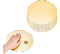 nbeads 12 akrila apaļo spoguļu komplekts, 20 cm, zelta vidusdaļas, apaļš apaļais paplātes, spogulis, sveces plāksnītes mājai, sienai, kāzām, galdam, svētkiem, Ziemassvētkiem, biezums 1,5 mm