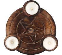 Tējas gaismas turētājs Pentagramma 1 gab Koka 17,2 x 17,2 x 2,5 cm