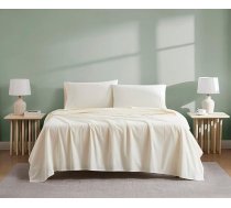 Lina drēbju skapis Luksusa 300 pavedienu skaita organiskās kokvilnas 4 gabalu sega Cover Set Queen Fresh Ivory