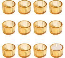 12 caurspīdīgi tējas gaismas turētāji 2 x 1,4 collas Mini tējas gaismas turētāji Sveces un turētāji kāzu svecēm Ziemassvētku mājas dekorēšanai Dzimšanas dienas svinībām (zelta)