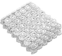 CLISPEED Rhinestone Ribbon Row Sudraba krāsas griezējama nodilumizturīga dekoratīvā lenta apģērbiem DIY Crafting kāzu dāvanu iesaiņošanai Universāls aksesuārs tekstilizstrādājumiem un kostīmiem