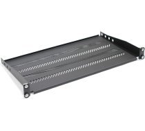 Plaukts 250mm 19" 483x250mm 1u skapjiem melns