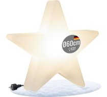 8 sezonu dizains - LED Ziemassvētku zvaigzne ar E27 ligzdu - spīdošās zvaigznes diametrs 60 cm (balta) - izgaismota zvaigzne lietošanai iekštelpās un ārpus telpām - ar silti baltu spuldzīti - Ziemassvētku rotājums - izturīgs