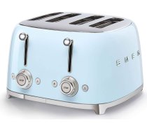 Smeg, grauzdiņš 4x4 TSF03PBEU, 4 nodalījumi 4 šķēlītēm, 6 līmeņi ar zelta pārklājumu, sildīšanas funkcija, atkausēšanas un maizīšu funkcija, 2 drupatas, 2000 W, zils
