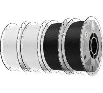 Creality PLA filaments, Hyper PLA RFID 3D printeru filaments - ātrdarbīgs 30-600 mm/s, 4 kg spole ar CFS atbalstu, saderīgs ar K2 Plus Combo vairums 3D printeru, balts melns