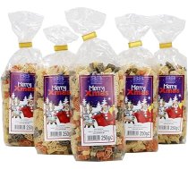 "Bull & Bear" krāsainie Ziemassvētku makaroni, 5 x 250 g, ar motīvu nūdeles, izgatavotas no cieto kviešu mannas, ar rokām darinātas Vācijas manufaktūrā, makaronu dāvana