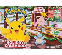 Pokémon PKW4116 Adventes kalendārs 2025 - ar 16 ekskluzīvām kaujas figūriņām (apm. 5 cm) un 8 svētku aksesuāriem, oficiālais Pokémon kalendārs ar 24 pārsteigumiem