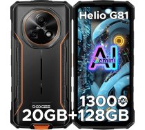 DOOGEE Fire 5 Pro Android 15 AI āra mobilais tālrunis bez līguma, 13000 mAh āra viedtālrunis, Mediatek Helio G81, Gemini AI, 20GB + 128GB/2TB TF, 6,6" HD + 13MP, 4G LET, 3 karšu slots/NFC