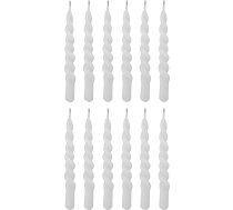 Bloomingville Twist Candles White - 12 svecīšu komplekts - ar rokām savītas mini sveces, izgatavotas no 100% parafīna, diametrs 1,2 x augstums 11 cm - stilīgas eglīšu sveces un galda rotājumi, pašaizdegošas, degšanas laiks 1 stunda, 82055502