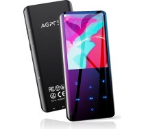 AGPTEK 64GB MP3 atskaņotājs Bluetooth 5.3 ar 2,4 collu TFT krāsu ekrānu, HiFi mūzikas atskaņotājs ar skaļruni, skārienpogas, FM radio, e-grāmata, ierakstīšana, miega taimeris, atbalsta līdz 128 GB, melns