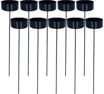 MIJOMA 10 sveču turētāju komplekts, tējas gaismas turētāji, metāla, DIY Adventes vainags, Ziemassvētku vainags, garums 20 cm, svecēm un tējas lampiņām ar diametru līdz 40 mm, lielisks galda dekors