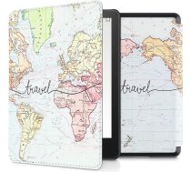 kwmobile Flip Case saderīgs ar Amazon Kindle Paperwhite 11th Generation 2021 Case - Flip Case for Kindle Paperwhite Case with Magnetic Closure - Travel Lettering
