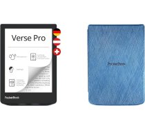 PocketBook e-grāmatu lasītājs "Verse Pro" (vācu versija), 16 GB atmiņa, IPX8, Bluetooth, 15,2 cm (6 collu) E-Ink Carta displejs - Azure & priekš PocketBook Verse un Verse Pro - zils