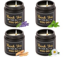 4 Stück Duftkerzen Geschenkset, Duftkerze Im Glas, Natürliche Soja Wachs Aromatherapie Kerze, Uftnoten: Lavendel/Zen-Tee/Finnische Birke/Kamille, für Weihnachten, Geburtstag, Muttertag