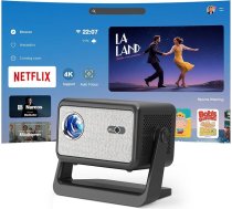 Gudrais mini projektors Netflix Official & Auto Focus / 6D trapeces korekcija 28000L WiFi6 Bluetooth projektors Mazais Full HD 1080P, VISSPL atbalsta 4K mobilā tālruņa projektoru, mājas kinozāles / āra video projektors