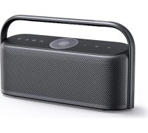 soundcore Motion x600 portatīvais Bluetooth skaļrunis, bezvadu Hi-Res telpiskais audio, 50 W telpiska skaņa, IPX7 aizsardzība pret ūdeni, 12 h atskaņošana, Pro EQ, rokturis pārnēsāšanai, AUX-IN (melns) (atjaunots)