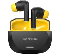CANYON HEXAGON 7 Bluetooth Kopfhörer - Kabellose In-Ear Kopfhörer Bluetooth 5.4, ANC+ENC Noise Cancelling, USB-C, 4 Mikrofone, 27h Akku, Kabellose Ladefunktion TWS7, Schwarz/Gelb
