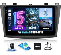 OiLiehu 4G+128G Android Autoradio für Mazda 3 2009-2013 CarPlay Android Auto Autoradio Mit Bildschirm 9" mit Bluetooth FM RDS GPS WiFi SWC EQ Rückfahrkamera