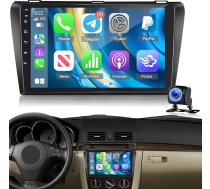 [2G + 64G] Android auto radio priekš Mazda 3 2003-2009, Wireless CarPlay & Android Car, EQ DSP, 9 collu skārienjūtīgais ekrāns ar GPS navigāciju, WiFi, FM RDS, Bluetooth, SWC + atpakaļgaitas kamera, mikrofons