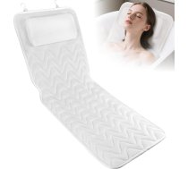Vannas spilvens kaklam 4D Mesh vannas spilvens vannas kakla un muguras atbalstam Vannas spilvens vannas spilvens ar 11 neslīdošiem piesūcekņiem, balts
