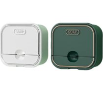 2 ziepju trauku komplekts Ziepju turētājs Pašlīmējoša ziepju trauku kastīte ar vāku vannas istabai un virtuvei