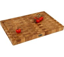 B4K® 50 L x 35 W cm šķēlēšanas bloks no ozolkoka galotnes | Galotnes koka galds ar rokturiem un silikona kājiņām | Antibakteriāls galotnes koka galds | Galotnes koka galds | Virtuves galds | Šķēlēšanas galds