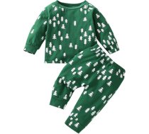 Bērnu zēni zēni meitenes Ziemassvētku tērpi Bērnu rudens ziemas Unisex kokvilnas drukas Ziemassvētku garas piedurknes bikses Pulovers Svīteris komplekts apģērbs toddler Cute Xmas apģērbu komplekts A-248