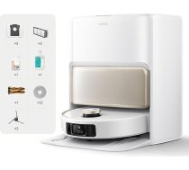 Mova V50 Ultra pilnīgs robots putekļsūcējs ar tīrīšanas funkciju, sūkšanas jaudu 24 000 Pa, pacelšanas navigāciju ar 6 cm šķēršļu pārvarēšanu un karstā ūdens tīrīšanu ar DuoSolution sistēmu, balts