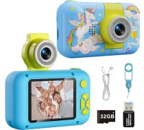 ARNSSIEN Bērnu kamera rotaļlieta 3 4 5 6 6 7 8 9 9 10 11 12 gadus vecām meitenēm/bērniem, digitālā kamera bērniem, Ziemassvētku dzimšanas dienas dāvanas bērniem, video selfiju kamera bērniem ar 32GB TF karti