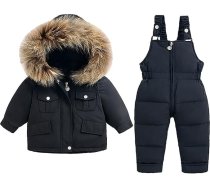ZTFYKLIN Plain Ziemas sniega tērps meitenēm un Dungarees un jaka ar kapuci ar rāvējslēdzēju Jaundzimušo apģērbs meitenēm Bērnu komplekts Jaundzimušo meiteņu legingi Halloween bērniem