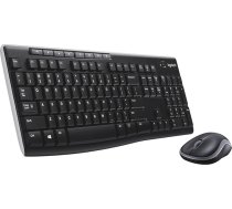 Logitech MK270 bezvadu tastatūras un peles komplekts, 2,4 GHz bezvadu savienojums, izmantojot nano USB uztvērēju, ilgs akumulatora darbības laiks, Windows un ChromeOS datoriem / klēpjdatoriem, vācu QWERTZ izkārtojums - melns
