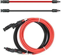 Pagarināšanas kabelis abās pusēs saules kontaktdakša saules kabelis sarkans / melns 4 mm², ieskaitot kontaktdakšu garums: 2 x 5 m.