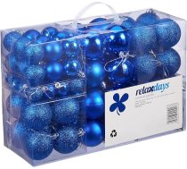 Relaxdays 100 Ziemassvētku bumbiņu komplekts - Ziemassvētku rotājumi - matētas, spīdošas, mirdzošas bumbiņas - diametrs 3, 4 un 6 cm - krāsu izvēle