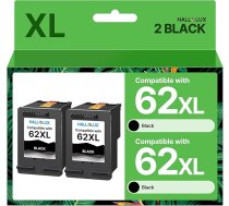 HALLOLUX 62XL melnā krāsā, kas ir saderīgas ar HP 62 printeru kasetnēm 62 XL, HP Envy 5540 printeru kasetnēm 7640 5544 5545 5548 5640 5646, HP OfficeJet 5742 5740 5744 200 250 258 printeriem (2 gab.)