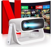 Wielio viedprojektors ar integrētām lietojumprogrammām, natīvais 1080P 4K atbalsts, WiFi 6 un Bluetooth 5.2, 120° regulējams statīvs, automātiska trapecveida korekcija, ar iOS/Android saderīgs mājas kinozāles projektors