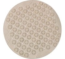 Dušas paklājs, apaļš dušas paklājs, PVC vannas istabas paklājs, neslīdošs dušas paliktnis ar piesūcekņiem, dušas paklāji vannas istabai, mazgājams veļas mazgājamā mašīnā, 55 x 55 cm, haki krāsā