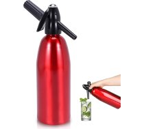 Soda sifons, 1 litra gāzētā ūdens aparāts, dzirkstošā ūdens aparāts, pārnēsājams alumīnija dzirkstošā ūdens aparāts mājas sulu, Mojito, kokteiļu, dzērienu pagatavošanai mājas bāros