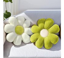 Lighterday ziedu spilvens zaļš un balts 38 cm, ziedu spilvens sēdekļa spilvens āra iekštelpu puķes dīvāna spilvens krēsla spilvens, ziedu mīlīgs spilvens telpu dekorēšanai guļamistaba krēsls dīvāns (zaļš +