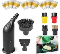 YTUGIL 10 gab. tvaika tīrītāju piederumi, kas saderīgi ar Karcher SC1 SC2 SC3 SC4 SC5 SC7 CTK10 CTK20 - tvaika tīrītāju apaļās birstes, sprauslas, pagarinātājs un tvaika apvalks efektīvai tvaika padevei