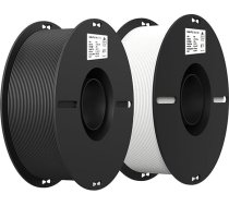 Creality PLA filaments 2kg balts un melns 1,75mm 3D drukāšanai bez saķeres, ar spēcīgu saķeri un pārkares precizitāti +/- 0,02mm